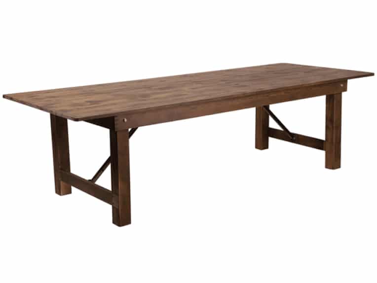 Two 9x40 Wood Farm Tables